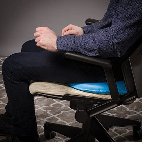 DMI Inflatable Ring Donut Seat Cushion Pillow FOR Hemorrhoid, Pregnancy, and Tailbone Pain, 16 Inches, Blue