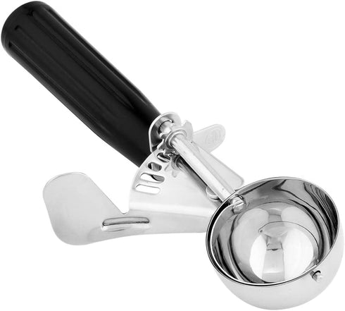 Met Lux 1.25 Ounce Portion Scoop, 1 Durable Cookie Scoop - #30, With Black Handle, Stainless Steel Disher, For Portion Control, Scoop Cookie Dough, Cupcake Batter, or Ice Cream - Restaurantware