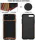 TENDLIN Compatible with iPhone 7 Plus Case/iPhone 8 Plus Case Wood Grain with Carbon Fiber Texture Design Leather Hybrid Slim Case Compatible with iPhone 7 Plus and iPhone 8 Plus (Carbon & Leather)