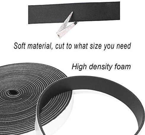 Storystore Foam Insulation Tape Self Adhesive,Weather Stripping for Doors and Windows,Sound Proof Soundproofing Door Seal,Weatherstrip,Cooling,Air Conditioning Seal Strip (1In x 1/8In x 33Ft, Black)