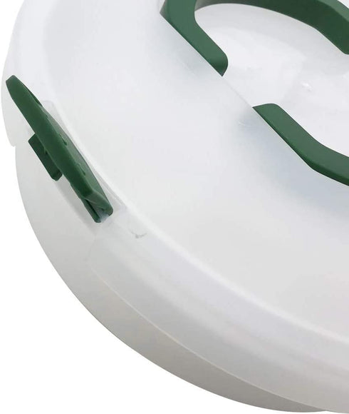 10 Inch Portable Pie Cupcake Carrier Deviled Egg Tray with Lid and Tray 3-In-1 Round Cupcake Container Egg Holder Muffin Tart Cookie Keeper Food (Green)