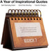 Motivational & Inspirational Perpetual Daily Flip Calendar with Self-Standing Easel (Woodgrain)