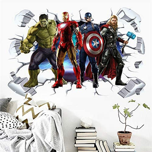 ZI XIN Superhero Wall Stickers Avengers Wall Decals Excellent Vinyl Wall Decor for Boys Room Living Room ( Size 35.4 x 23.6 inch)