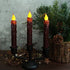 CVHOMEDECO. Real Wax Hand Dipped Battery Operated LED Timer Taper Candles Country Primitive Flameless Lights Décor, 6-3/4 Inch, Burgundy, 2 PCS in a Package