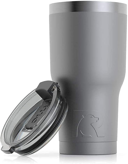 RTIC Tumbler with Splash Proof Lid, 20 oz, Graphite, Insulated Travel Stainless Steel Coffee Mug, Sweat Proof, Keeps Hot & Cold Longer
