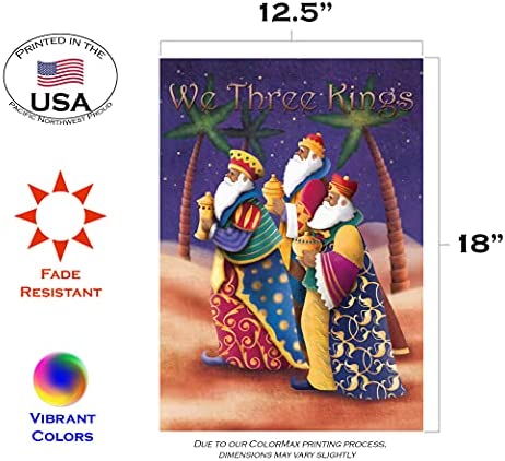 Toland Home Garden 12x18 Inch Double Sided Garden Flag Christmas Flag, We 3 Kings Winter Christmas Garden Flag House Flag For Outdoor Yard Decoration