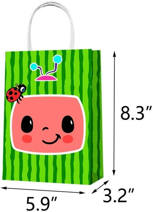 Party Favor Bags 15PCS for Coco Watermelon Gift Bags Goodie Bags Coco Watermelon Treat Candy Bags for Coco Watermelon Themed Kids Boys Girls Birthday Party Supplies Decorations