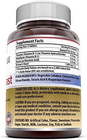 Amazing Nutrition Brewers Yeast Tablets - 7.5 Grain Capsule 500mg 240 Tablets - Supports Healthy Digestion * Promotes Heart Health