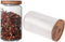 Keledz Glass Storage Jar with Wood Lids, Airtight Sealed Clear Borosilicate Glass Canister Kitchen Food Storage Containers for Coffee Beans Loose Tea Nuts Sugar Candy Spice, 450ml 16 oz (1000ml 35 oz)