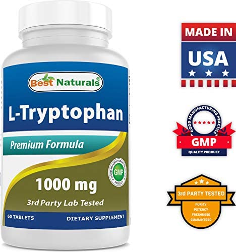 Best Naturals L-Tryptophan 1000 mg 60 Tablets (60 Count (Pack of 1))