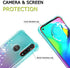 Gritup Moto G Power Case, Motorola G Power Phone Case with HD Screen Protector for Girls Women, Cute Clear Gradient Glitter Liquid TPU Slim Phone Case for Motorola Moto G Power Teal/Purple