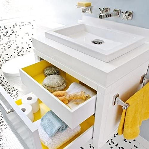 Magic Cover Premium Adhesive Vinyl Contact Shelf Liner and Drawer Liner, 18"x9', Solid Yellow