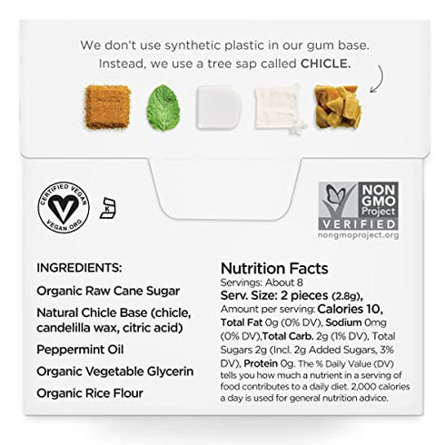 Simply Gum | Variety Pack - Peppermint, Spearmint | Pack of Six (90 Pieces Total) | Synthetic Free + Aspartame Free + non GMO