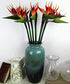 Large Bird of Paradise 32 Inch Permanent Flower ,Flower Stem 0.5 Inch ,UV Resistant No Fade Flower Part is Made of Soft Rubber PU,Artificial Flower Plants for Home Office 2 Pcs (Orange red)