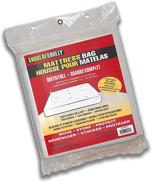 Mattress Bag (Queen, 2Mil) from Shoulder Dolly - Heavy Duty Mattress Bags for Storage and Moving Protect Your Mattress M2010