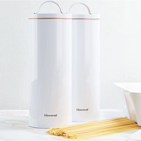 Canister Sets for Kitchen Counter Farmhouse Spaghetti Container Storage Christmas Cookie Jars Brown Sugar Keeper Flour and Sugar Containers 2 White