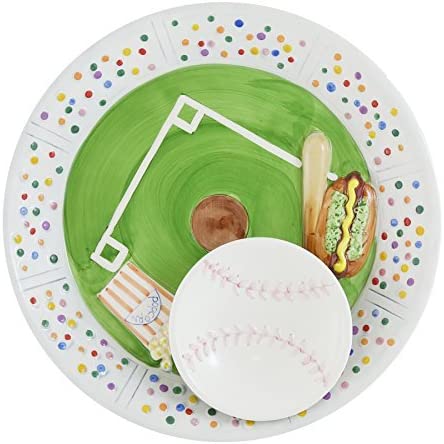 Baseball Stadium Ceramic Chip Dip Decorative Bowl Serving Platter