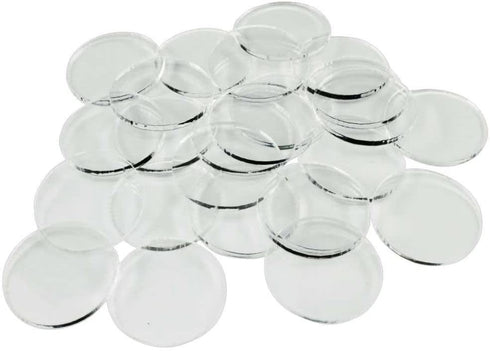 LITKO 25mm Clear Circular Miniature Bases, 1.5mm Thick (25)
