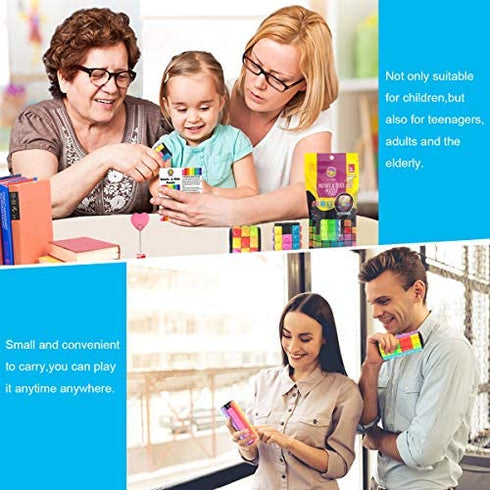 R.Y.TOYS Fidget Toy for Adults/Teens/Boys/Girls,Magic Cube,Brain Teasers,Rotate&Slide Puzzle Cylinder Game for Kids(8Colorsx7Layers)
