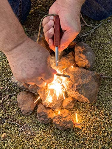 Fire Fast Fire Fly. European Fire Steel Ferro Rod and Magnesium. Compact Feather Weight Emergency Fire Starter for Camping, Backpacking, Hiking.