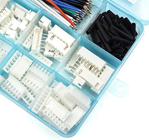 2.54mm XH Connector Socket Kit With pre-crimped cable wire 2/3/4/5/6/7 Pin Housing JST Adapter Cable Male and Female Compatible with JST-XH Connector (Connector&Socket)