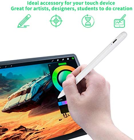 Electronic Stylus for iPad 5th Generation 9.7" 2017 Pencil,Type-C Rechargeable Active Capacitive Pencil Compatible with Apple iPad 5th Gen 9.7-inch Stylus Pens,Good on iPad Drawing Pens,White