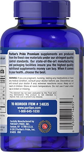 Puritan's Pride Calcium 1500 mg with Vitamin D 1000 IU-120 Coated Caplets, 120 Count (Pack of 1) (14835)