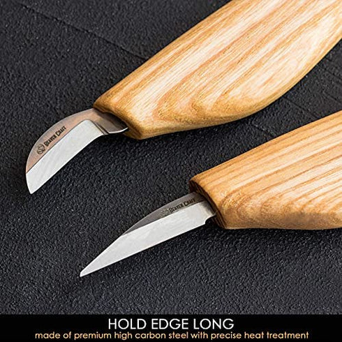 BeaverCraft Wood Carving Kit S16 - Whittling Wood Knives Kit - Widdling Kit for Beginners - Wood Carving Knife Set Wood Blocks Blank Whittling Knives Kit