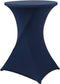 Obstal Navy Blue Cocktail Table Covers Stretch Spandex Cocktail Table Cover Cloth for Wedding (30"-32" Diameter x 42" Height,1Pc)