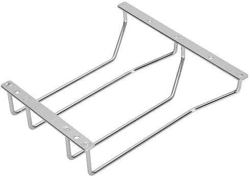 Dianoo Wine Glass Stemware Rack Holder Wine Glass Rack Under Cabinet With Screws Chrome Finish 22CM 2 Rows