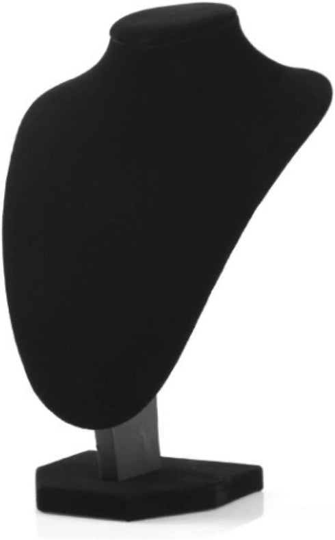 3pcs/pack 9" Black Velvet Necklace Bust Holder 1 Row Bracelet Organizer Accessories Chain Storage Display Stand Mannequin Jewelry Home Organisation for Girls Women