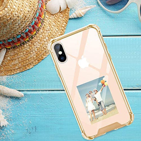 SALAWAT for iPhone Xs Max Case Clear iPhone Xs Max Case Cute Shock Absorption TPU Bumper Phone Case Cover Slim Anti Scratch Hard PC Back Hybrid Protective Case for iPhone Xs Max 6.5inch 2018 (Gold)
