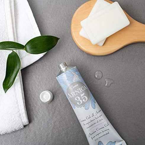 Dulàc Natural Arnica Gel Cream Extra Strength 1.7 Fl Oz with 35% Organic Arnica Montana - Bruise, Joint and Muscle Relief, Made in Italy, Cool Effect