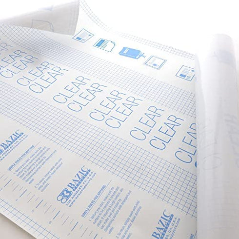 BAZIC Book Cover Clear Self Adhesive Bookcover 18" X 1.5 Yard (54"), Laminate Pack Cover Books Documents, Film Easy Peel, 1-Pack