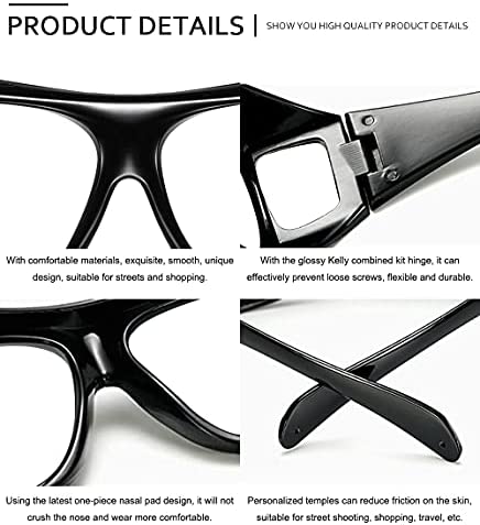SHEEN KELLY Anti Blue Rays Glasses Fit Over Glasses Wrap Arounds Goggles Blue Light Blocking Reflection for computer Games Glasses TV