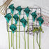 Mini 15" Artificial Calla Lily 10 Stem Bridal Bouquets Artificial Latex Real Touch Flowers for Home Party Decor (Teal Blue)