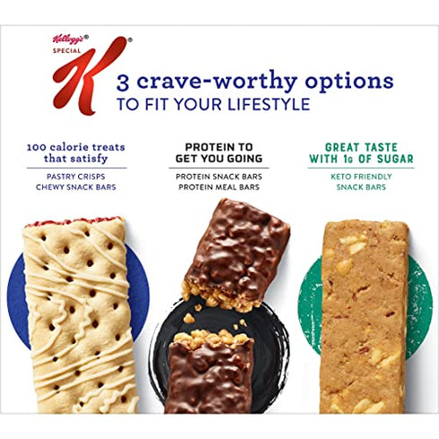 Kellogg's Special K Pastry Crisps, 100 Calorie Snacks, Breakfast Bars, Blueberry, 5.28oz Box (12 Crisps)