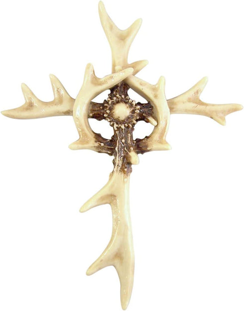 Rustic Antler Wall Cross 10 1/4 Inch