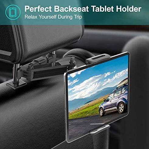 Klsniur Car Headrest Mount, Tablet Headrest Holder, Car Backseat Seat Mount Holder Universal 360° Rotating Adjustable for 6"-10.5" Tablet iPad iPad Air iPad Mini,Samsung Galaxy