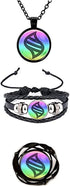 calhepco 2pcs Cartoon Ball Game Mega Stone Bracelet and Necklace Charms Toy Pendant Box