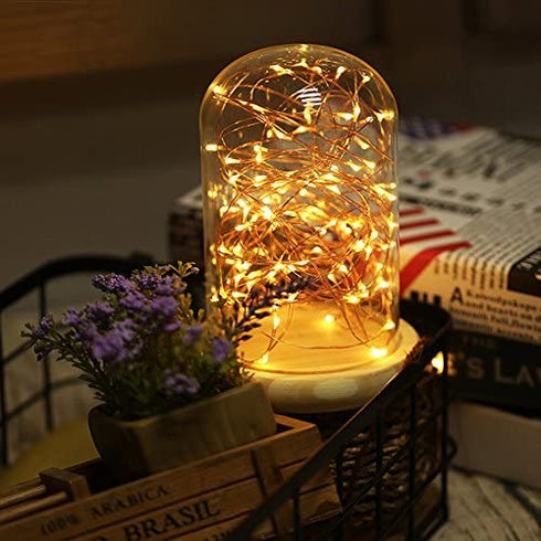 ER CHEN Fairy Lights Plug in, 33Ft/10M 100 LED Starry String Lights Outdoor/Indoor Waterproof Copper Wire Decorative Lights for Bedroom, Patio, Garden, Party, Christmas Tree (Warm White)