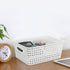 Saedy Plastic Pantry Storage Baskets Bin, 10.03" x 7.59" x 4.09", 6 Packs, White