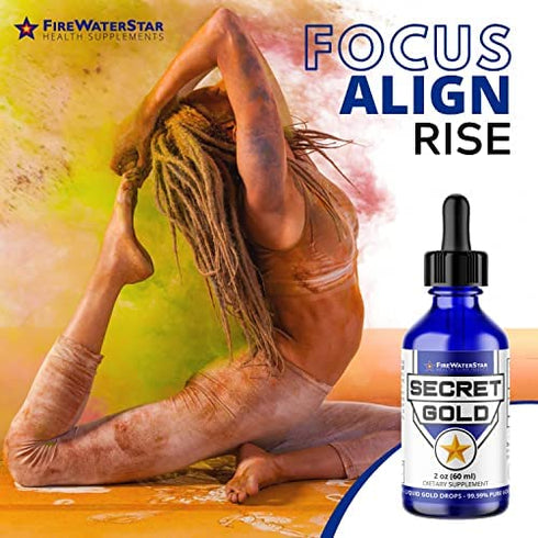 Liquid Gold Drops - Colloidal Gold - Nano Gold - Made from 99.99% Pure Swiss Gold - 100 ppm - Ascension Aid - Brain Boost - Enhance Awareness, Clarity, Dreams, Intuition and Memory