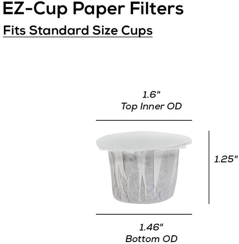 Perfect Pod EZ-Cup Disposable Paper Filters with Patented Lid Design for Reusable Coffee Pods 4-Pack (200 Filters)¦