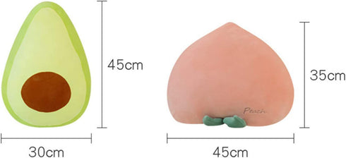 Skyseen Peach Shaped Pillow & Creative Fruit Cushion & Vivid Plush Stuffed Pillow 17.7"