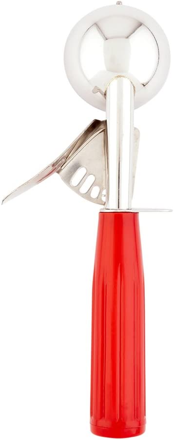 Met Lux 1.75 Ounce Portion Scoop, 1 Durable Cookie Scoop - #24, With Red Handle, Stainless Steel Disher, For Portion Control, Scoop Cookie Dough, Cupcake Batter, or Ice Cream - Restaurantware