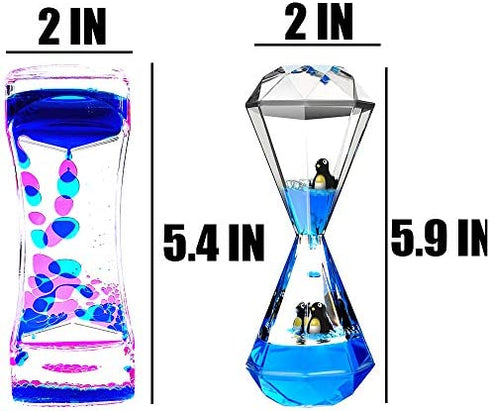 LYPGONE Liquid Motion Bubbler Timer 3 Pack Colorful Marine Organism Theme Hourglass Timer Sensory Toys Children Activity Toys Calm Relaxing Desk Toys Anxiety Toys Autism Toys ADHD Fidget Toys