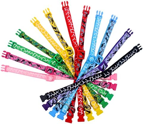 YOY 12 pcs/Set Soft Nylon Puppy Whelping ID Collars - Adjustable Reusable Washable Baby Dog ID Bands Pet Identification for Breeders, Neck 8" - 13"