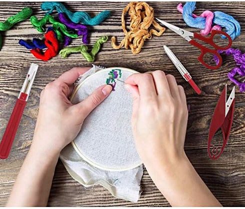 Sewing Seam Ripper Tool,High Quality Stitch Remover and Thread Cutter with 2Big+2Small Seam Rippers,1 Pack Thread Snips,1Pack 5”Scissor