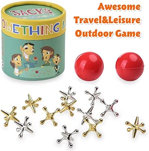 TriMagic Jacks Game with Ball, Old School Jax Game Toys, Retro Vintage Board Games for Kids 8-10-12 Years Old and Young Adults, Classic Traditional Table Games for Family Game Night
